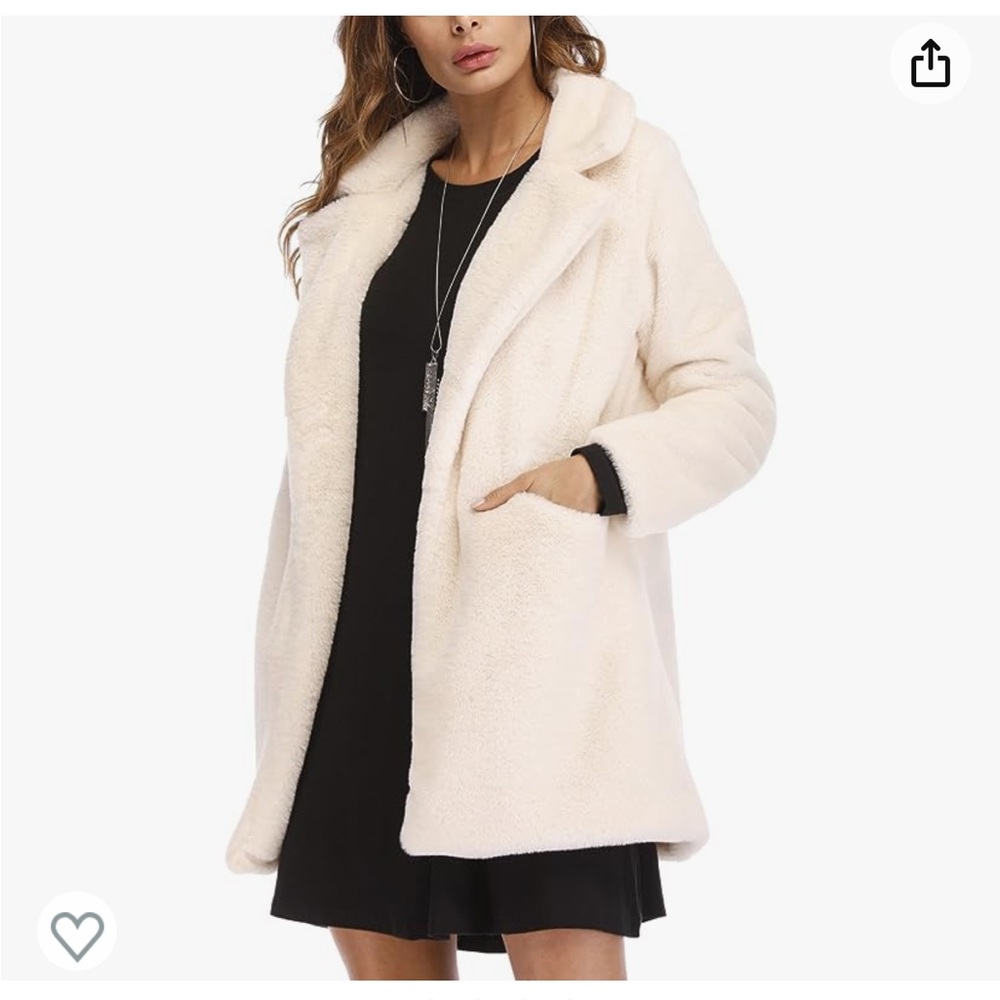 Remelon Womens Winter Warm Faux Fur Coat Jacket Overcoat Outwear with Pockets